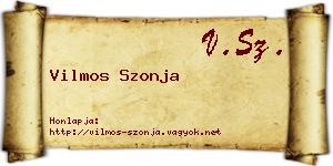 Vilmos Szonja névjegykártya